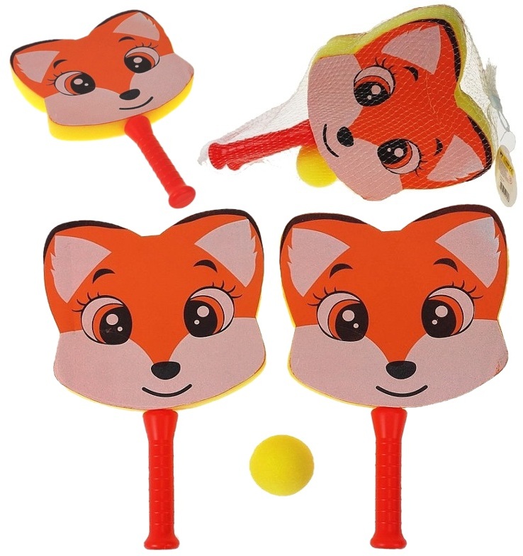 1951 Piankowe bezpieczne paletki do gry lisek + piłka 