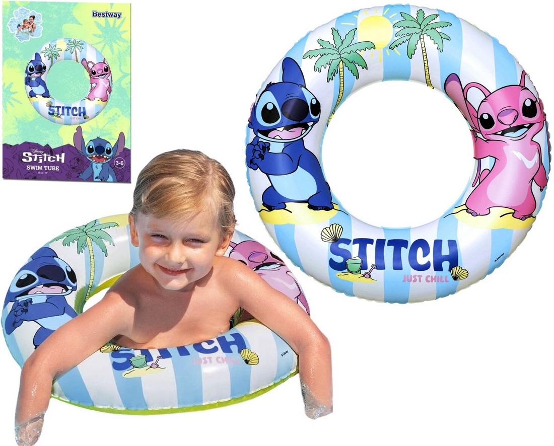 9104U Koło do pływania Stitch Disney Bestway 56 cm dla dzieci 3-6 lat 