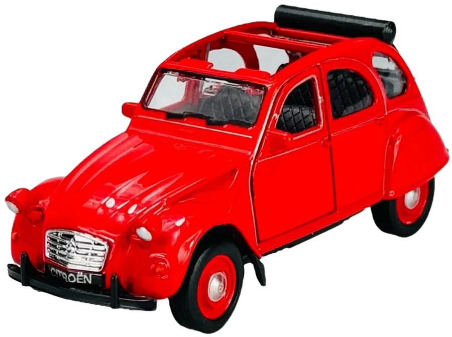 1:34 Metalowy model Welly Citroen 2 CV czerwony Old Timer