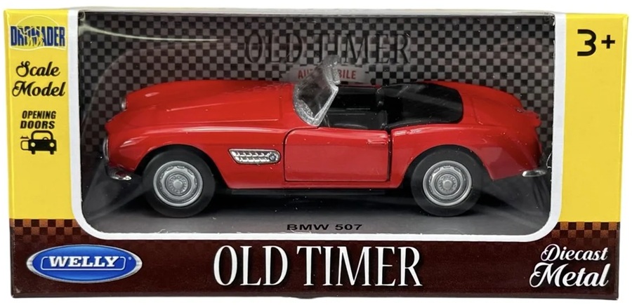 1:34 Metalowy model Welly BMW 507 czerwony Old Timer