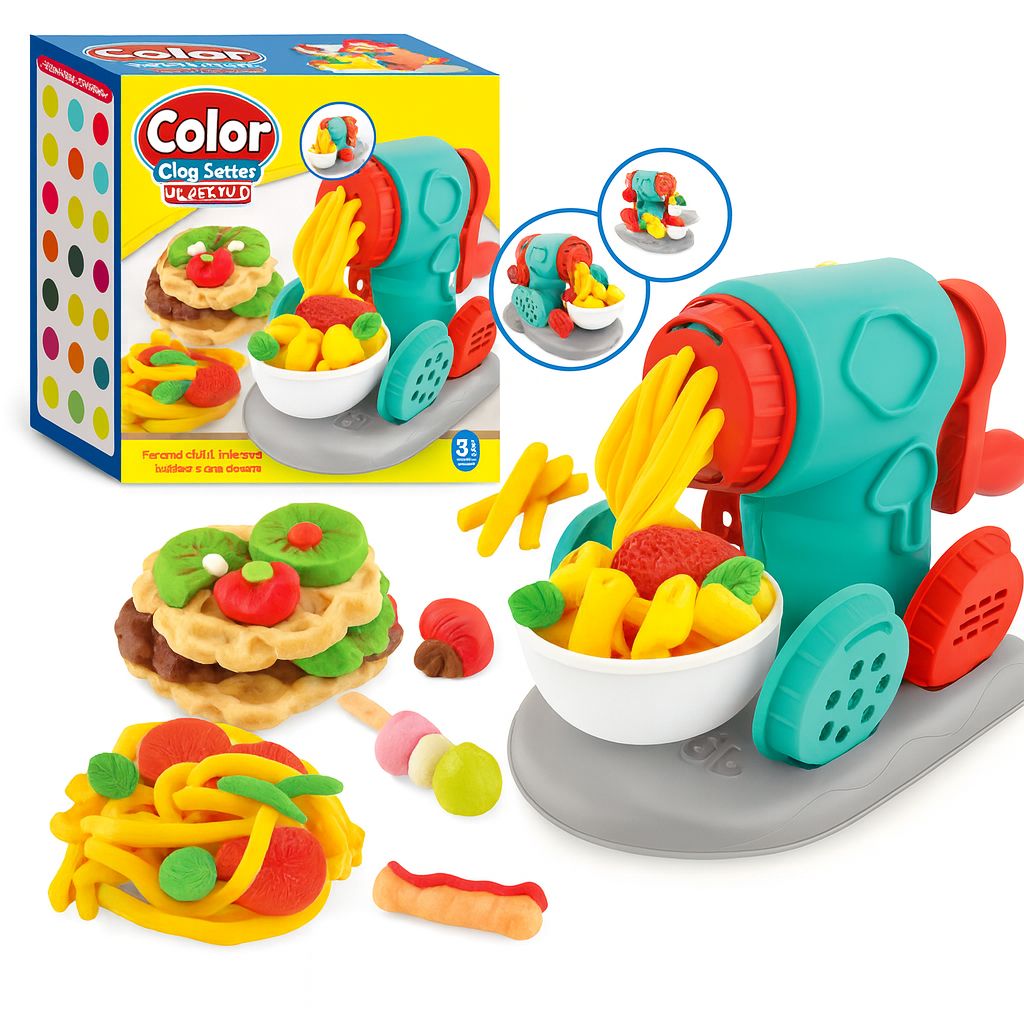 8028 Ciastolina Maszynka do Makaronu Zestaw Kreatywny Desery Kuchnia