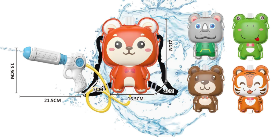 5088 Pistolet na wodę dla dzieci plecak zbiornik zestaw wodny na lato ogród