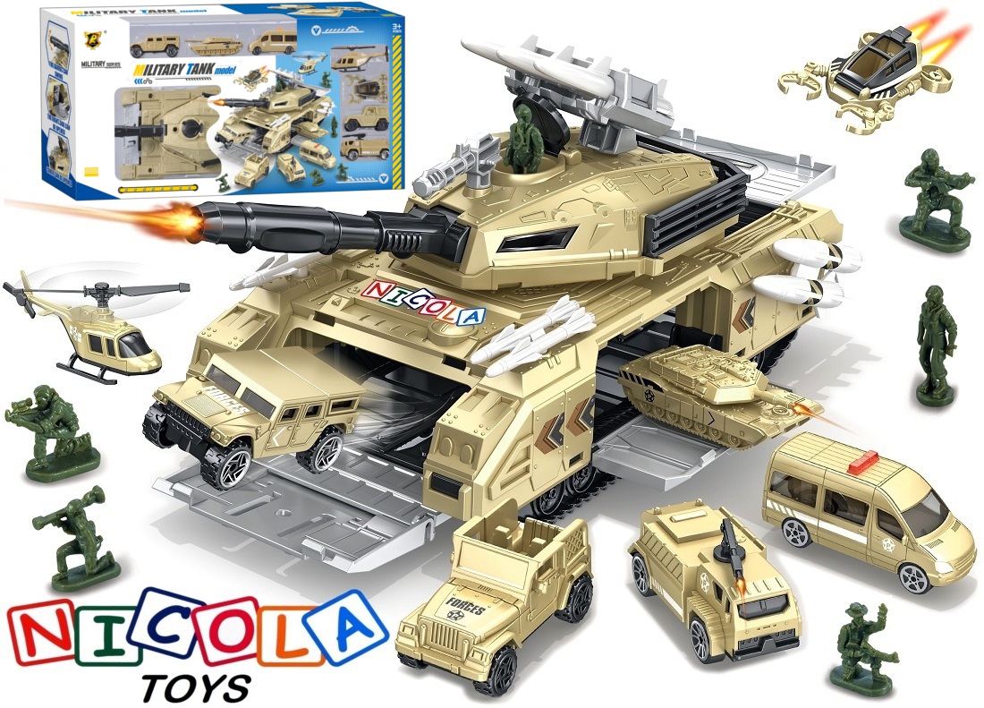 1856 DUŻY FUNKCYJNY CZOŁG + POJAZDY WOJSKOWE ARMIA