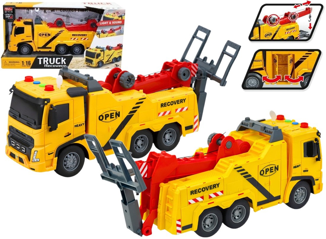3862 Duża Laweta Pomoc Drogowa Ciężarówka Holownik Dźwięk Światło dla dzieci