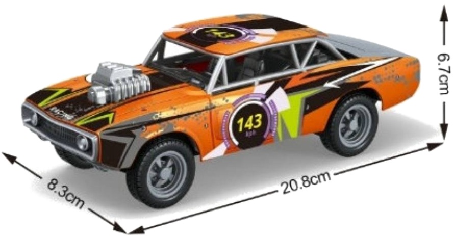 9628 Auto zabawkowe metalowe Samochód resorak duży Otwierany bagażnik 