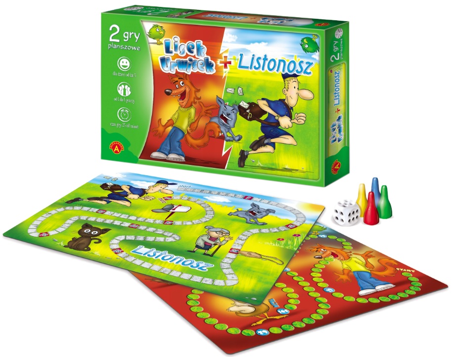 4861 Zestaw gier planszowych 2w1 Listonosz Lisek Urwisek Alexaander