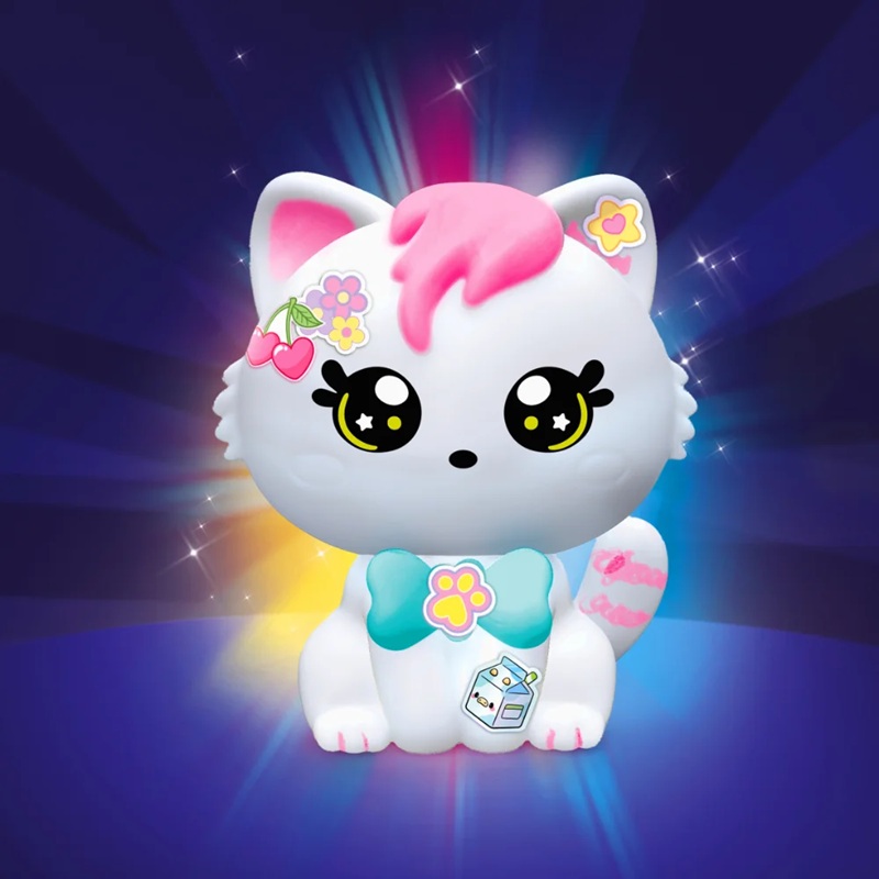 6662 Świecące Dekorożce – Zwierzaczki DIY, Kotek z zieloną kokardką 