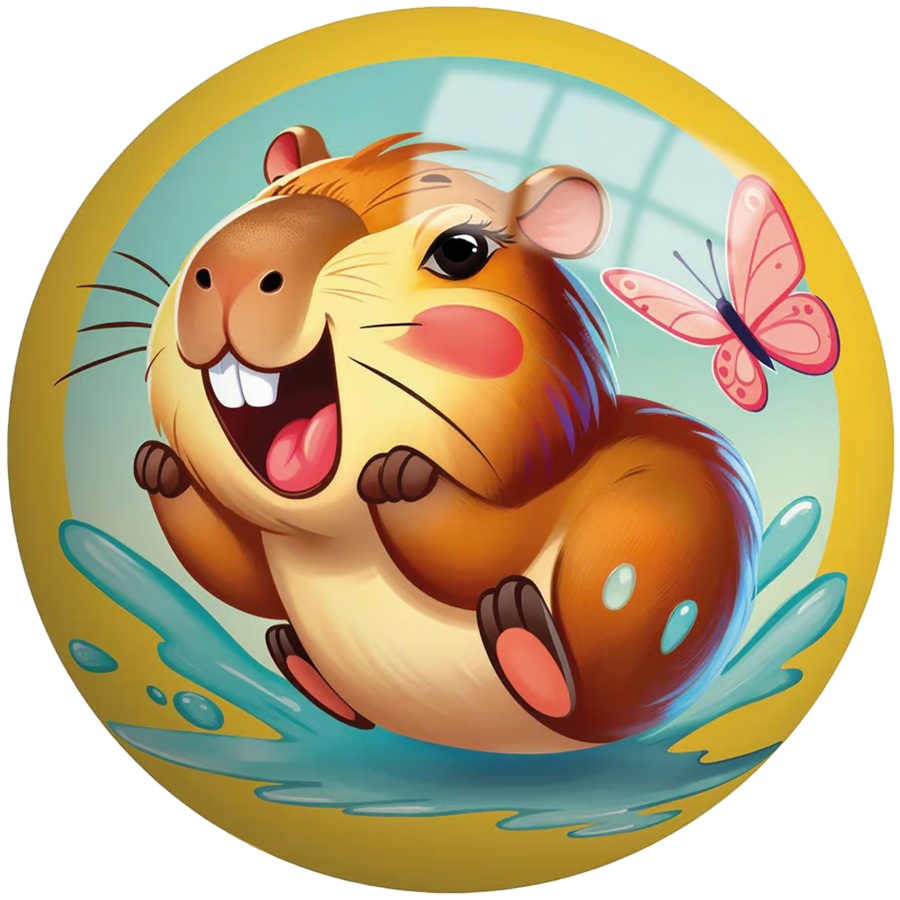 1664 Duża gumowa kolorowa piłka do gry Kapibara 23cm 