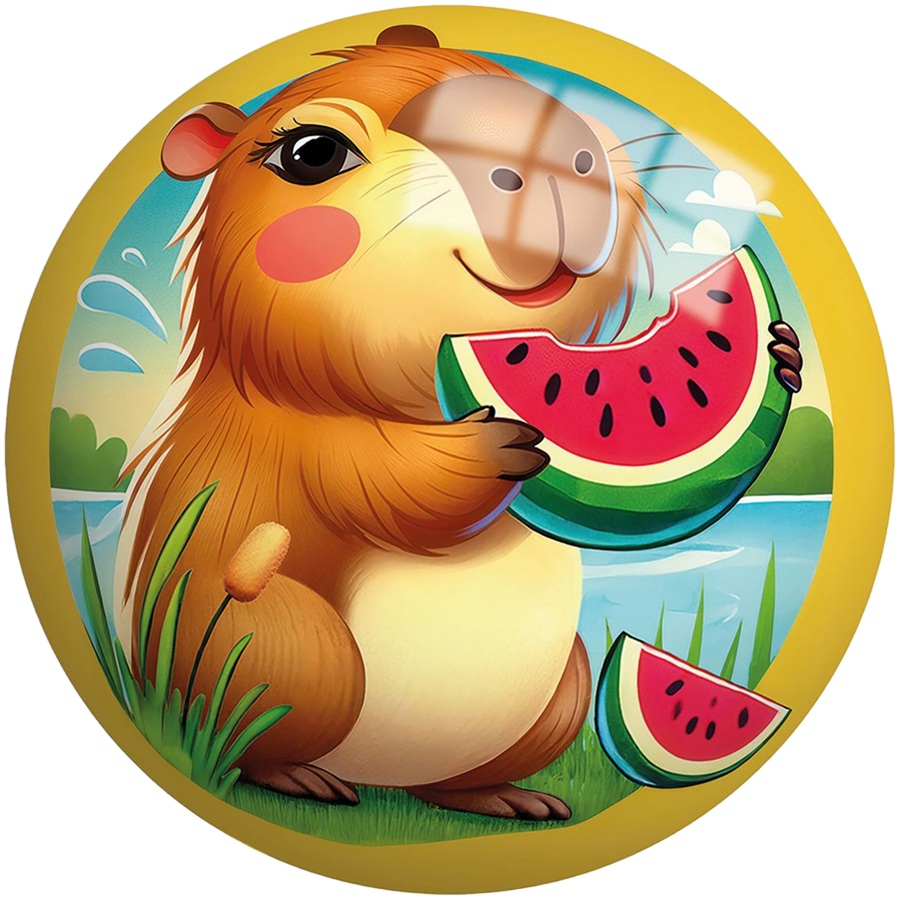 1664 Duża gumowa kolorowa piłka do gry Kapibara 23cm 