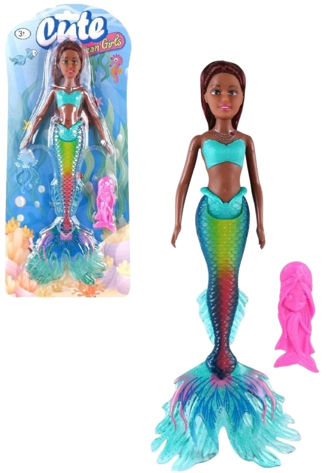 9451 Lalka Syrenka z Długimi Włosami przegubowa Akcesoria