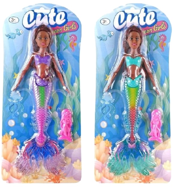 9451 Lalka Syrenka z Długimi Włosami przegubowa Akcesoria
