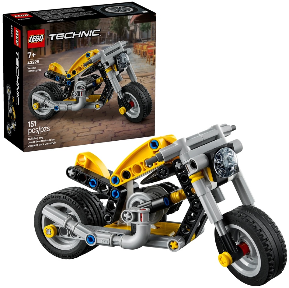 42225  Klocki Lego Technic Żółty motocykl 151 elementów