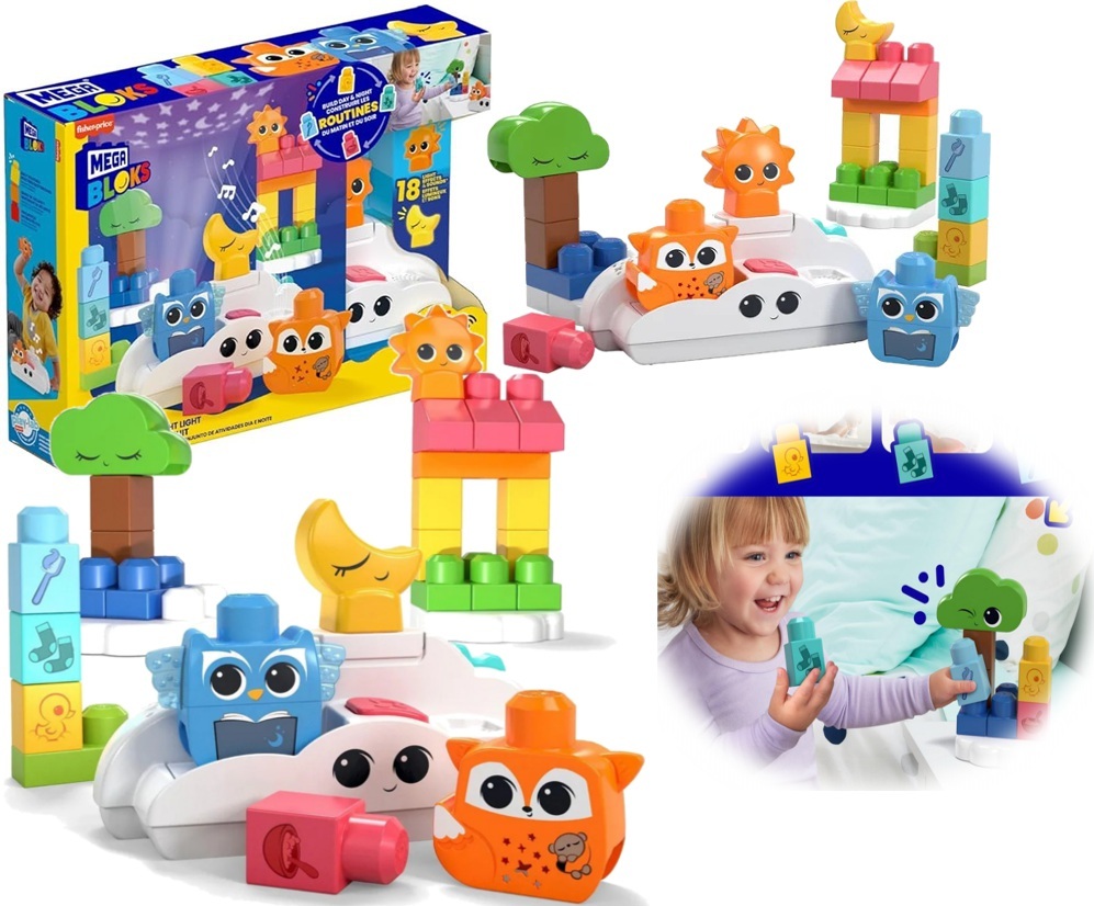 0485 Mega Bloks Zestaw W Blasku Księżyca i Słoneczka Klocki + Lampka Nocna