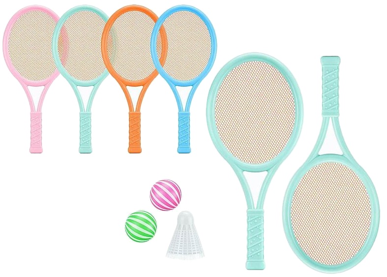 1229 Zestaw do gry badminton tenis rakiety paletki 2 piłki lotka 