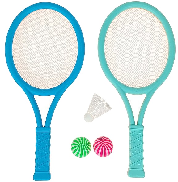 1229 Zestaw do gry badminton tenis rakiety paletki 2 piłki lotka 