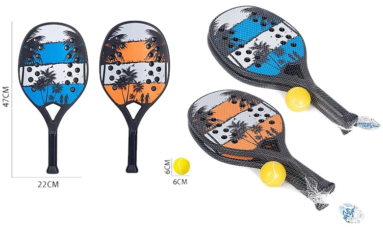 1243 Rakietki sportowe Zestaw do padla plażowego Paletki do gry + piłeczka