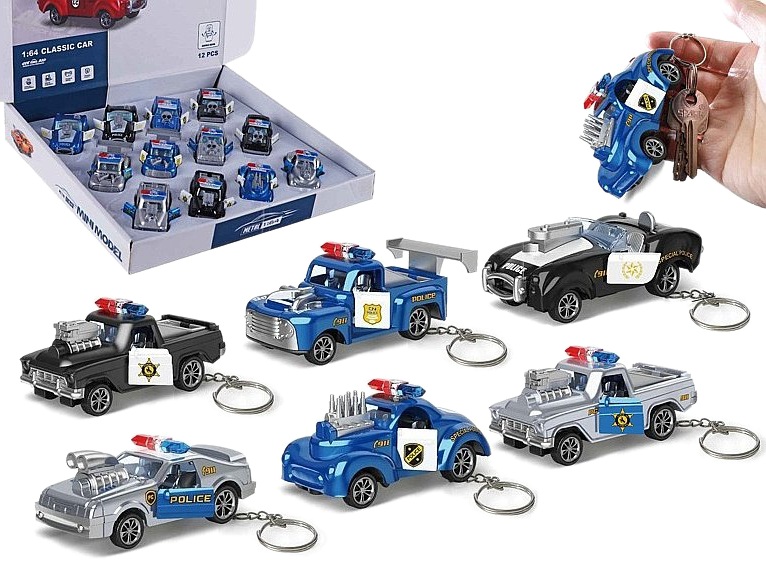 2714 Brelok AUTO POLICYJNE metalowe brelok do kluczy otwierane drzwi MIX