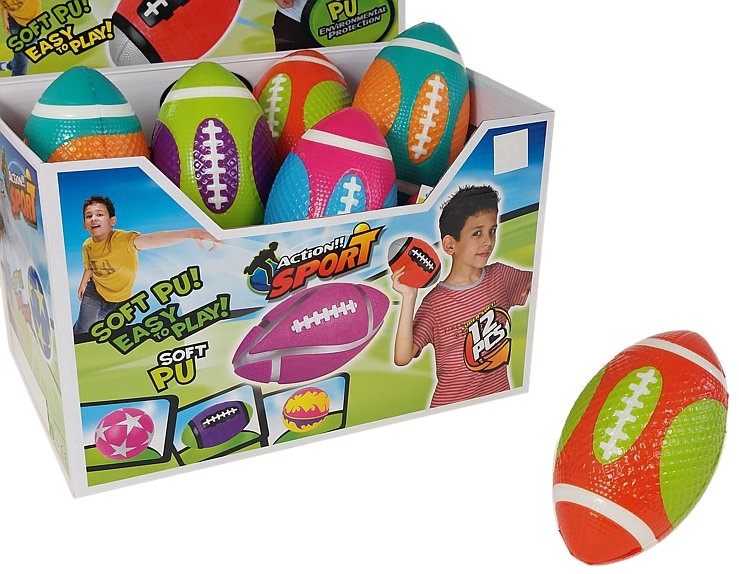 2455 Piłka z pianki do zabawy – rugby 16 cm antystresowa