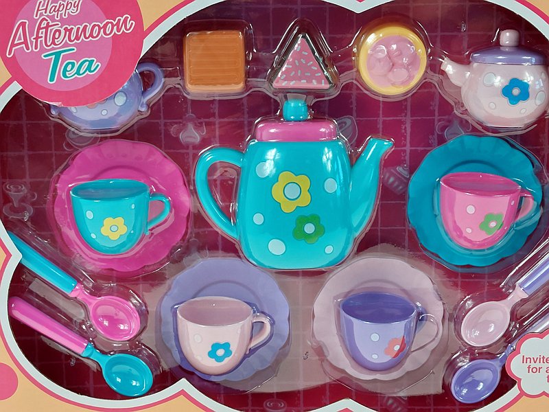 6461 Zestaw naczyń do herbaty dzbanek talerzyk fliżanki ciasteczka