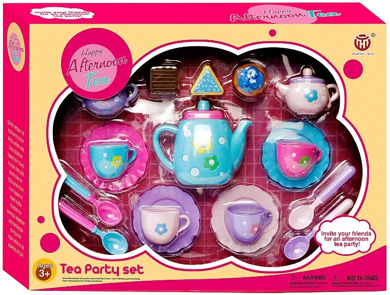 6461 Zestaw naczyń do herbaty dzbanek talerzyk fliżanki ciasteczka