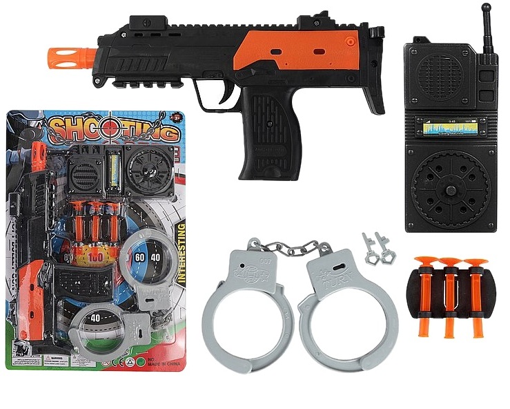 7120 Pistolet na strzałki zestaw policyjny kajdanki 