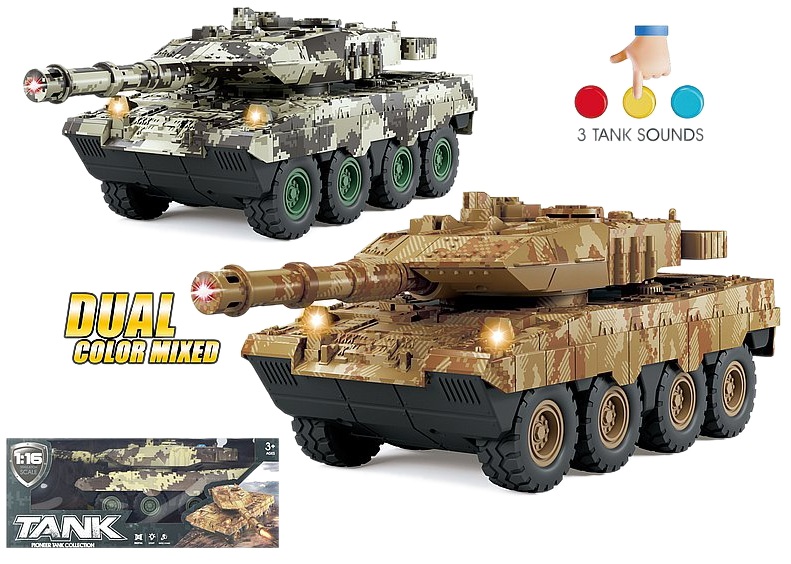 4291 Funkcyjny czołg ze światłem i dźwiękiem pojazd wojskowy tank armia