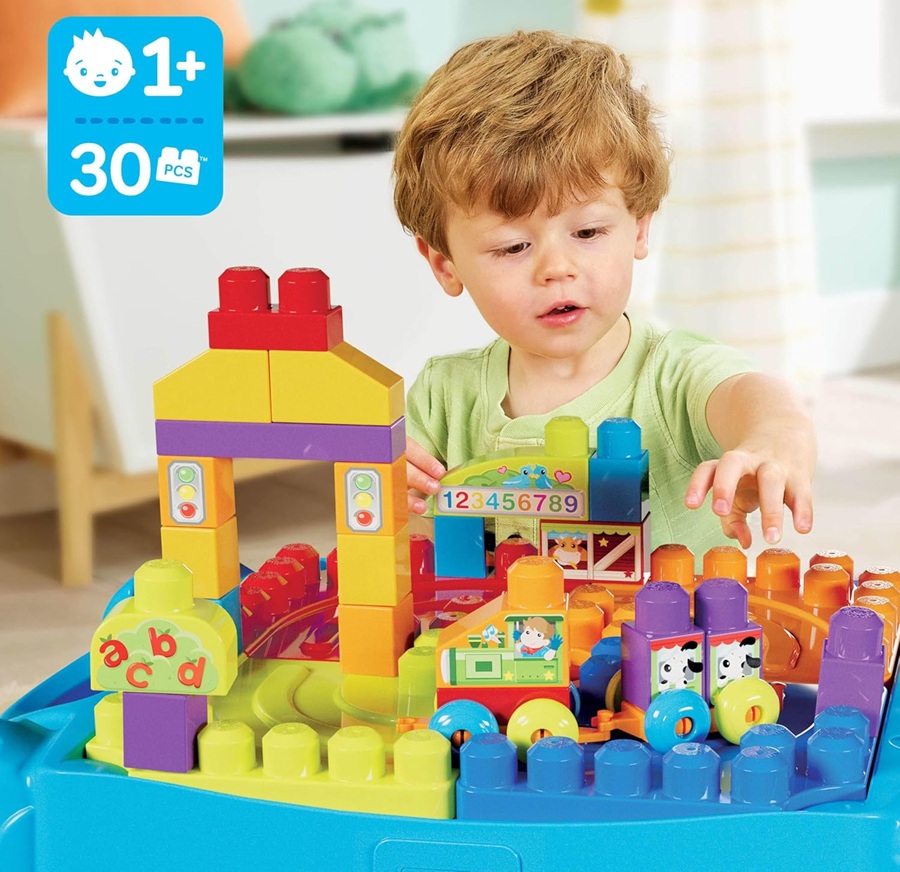 3883 Klocki Mega Bloks Stolik do budowania z klockami „Buduj i ucz się“