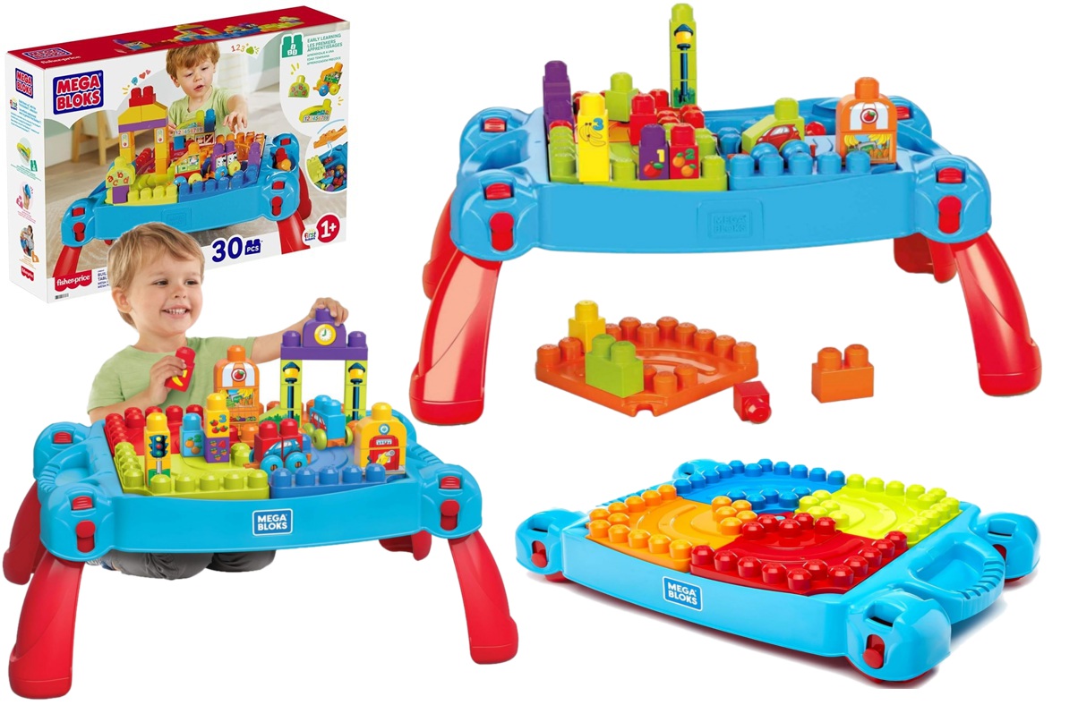 3883 Klocki Mega Bloks Stolik do budowania z klockami „Buduj i ucz się“