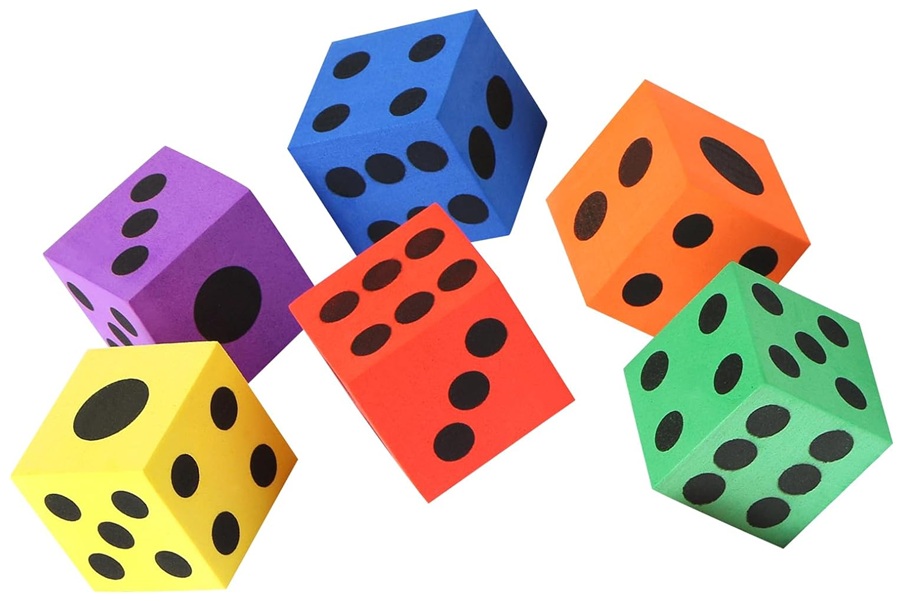 9537 Duża piankowa kolorowa kostka do gry twarda 