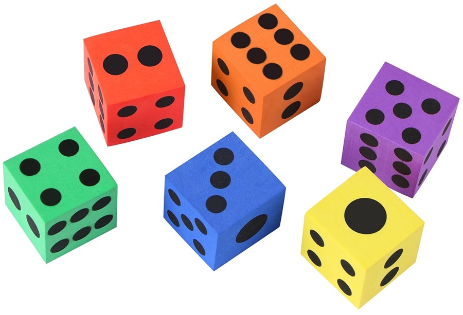 9537 Duża piankowa kolorowa kostka do gry twarda 