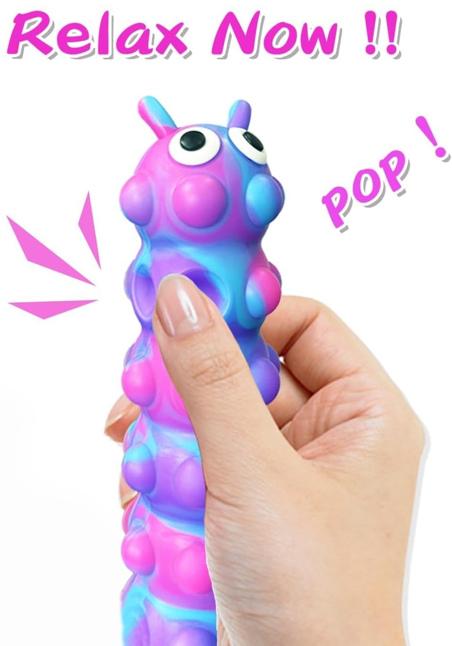 6757 Sensoryczna gąsienica antystresowa pop miękka zabawka sensoryczna 