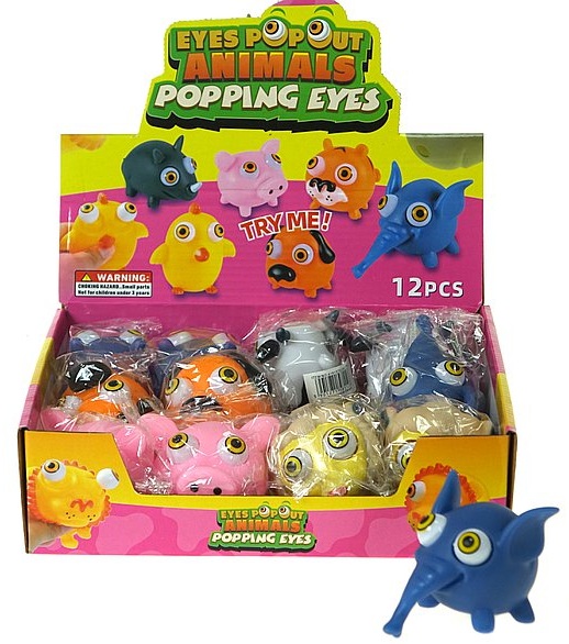 1128 Antystresowy Gniotek Zwierzęta z oczami wyskakującymi 