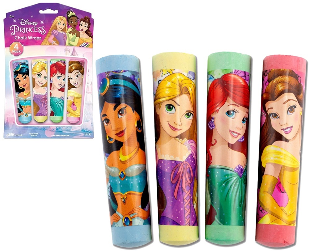 5634 Kreda Chodnikowa 4 kolory Princess Księżniczki, Myszka Miki Mix John