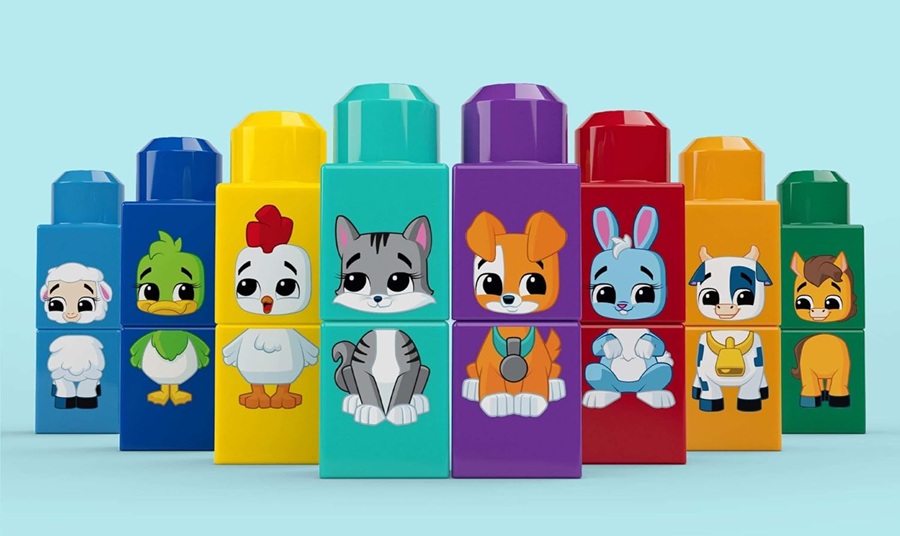 9043 Klocki Mega Bloks Traktor ze zwierzątkami Buduj i dopasowuj