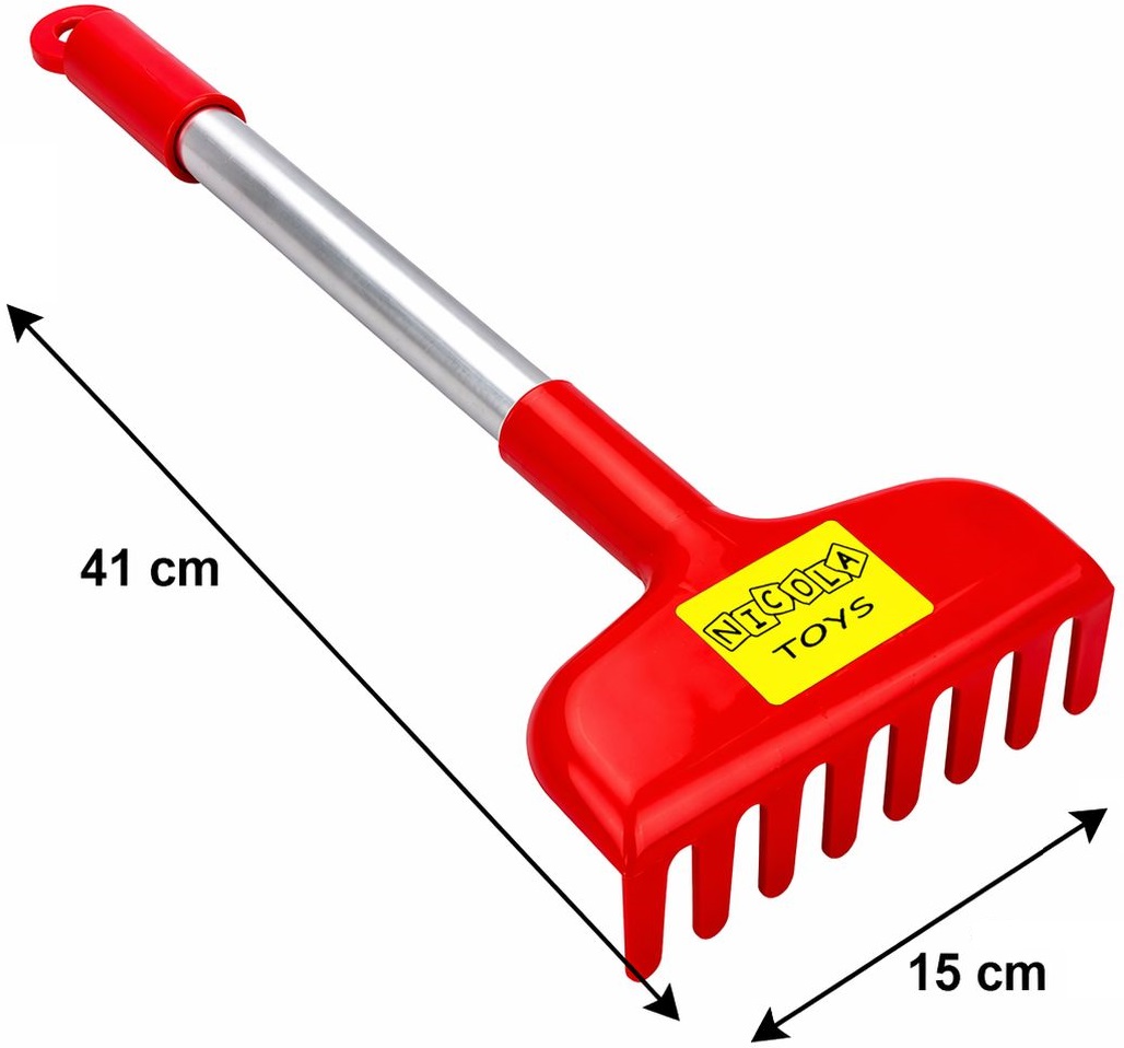 2297 Grabie grabki do piaskownicy aluminiowy trzonek  41 x 15cm