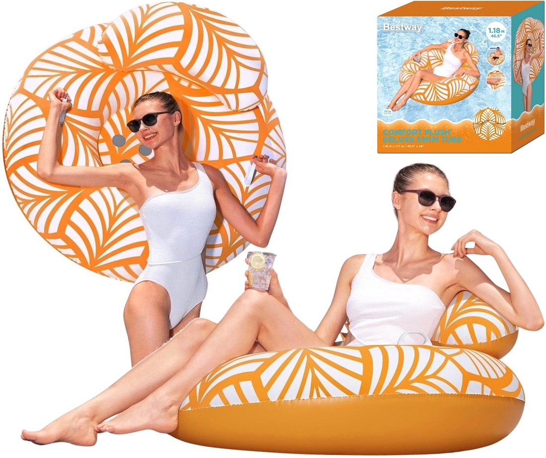 43643 Dmuchany Fotel Do Pływania Bestway Deluxe 118 cm Fotel Do Basenu Plażę