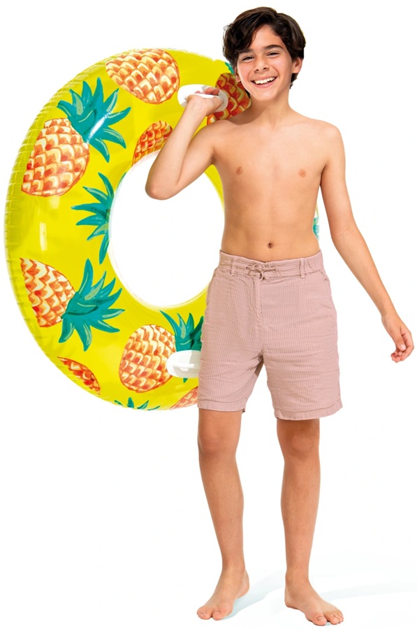 56261 Koło do pływania z uchwytami 107cm Owoce dmuchane do basenu plaży