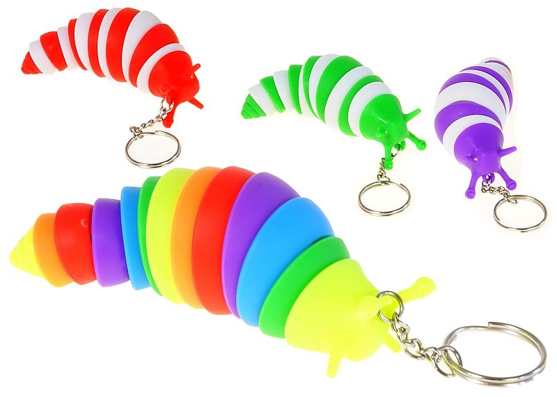9560 Brelok Gąsienica Sensoryczna do Kluczy Plecaka Kolorowa Zawieszka 