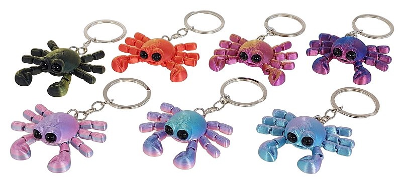 4107 Brelok Krab 3D ruchomy antystresowy do kluczy plecaka figurka 