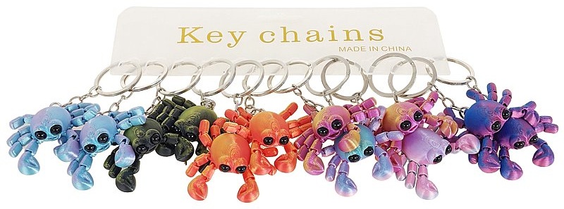 4107 Brelok Krab 3D ruchomy antystresowy do kluczy plecaka figurka 