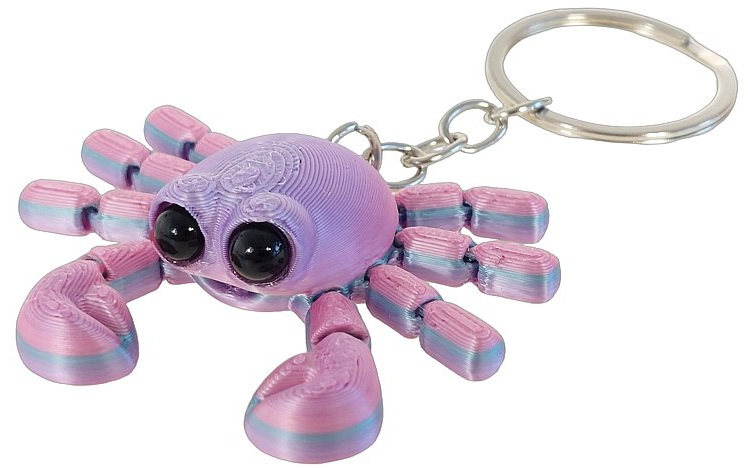 4107 Brelok Krab 3D ruchomy antystresowy do kluczy plecaka figurka 