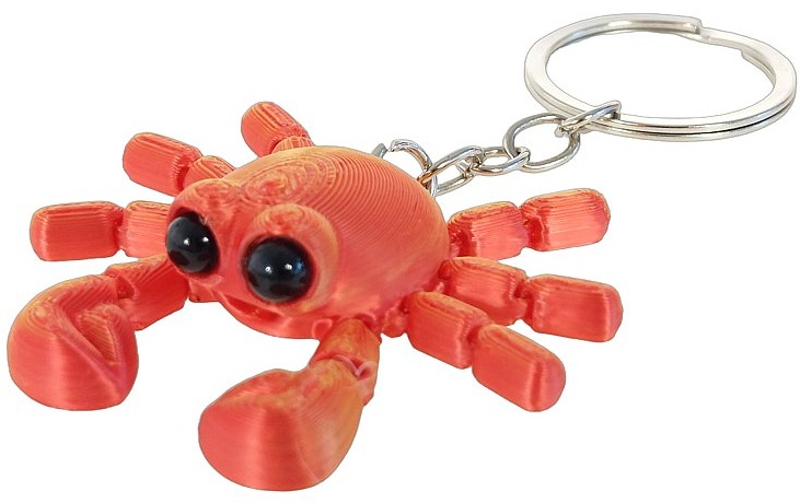 4107 Brelok Krab 3D ruchomy antystresowy do kluczy plecaka figurka 