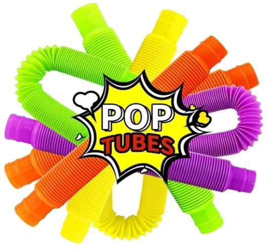 3575 Rurki Sensoryczne Pop Tube 6szt Kolorowe Elastyczne Rozciągane Antystresowe