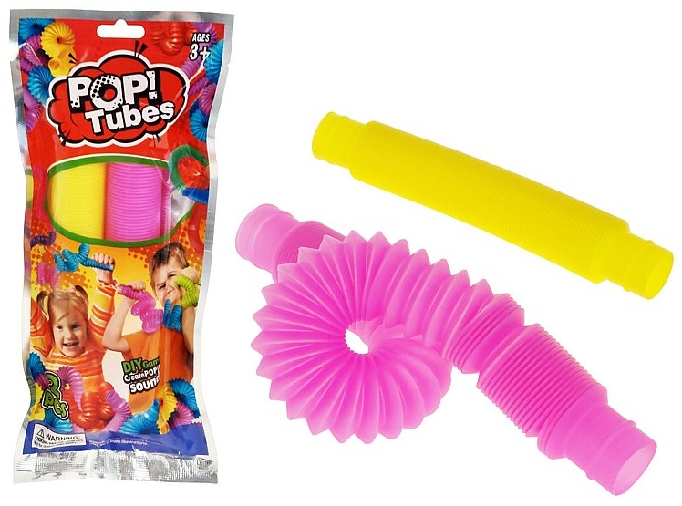 3582 Rurki Sensoryczne Pop Tube 2szt Kolorowe Elastyczne Rozciągane Antystresowe
