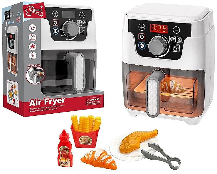 3438 Zabawka Air Fryer dla Dzieci - Interaktywny Zestaw Kuchenny z Frytkami 