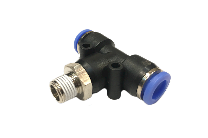 Trójnik wtykowy T z gwintem 1/8" pod wąż 6mm