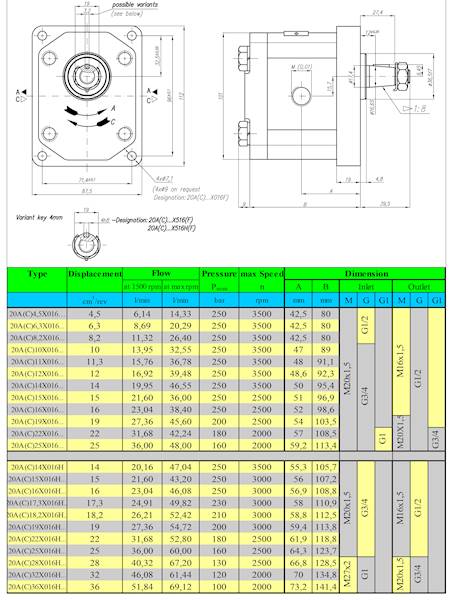 POMPA HYDRAULICZNA 20A11X016G