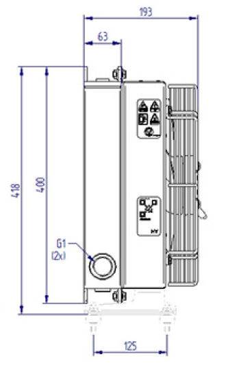 Chłodnica oleju 140L/min z wentylatorem na 230V