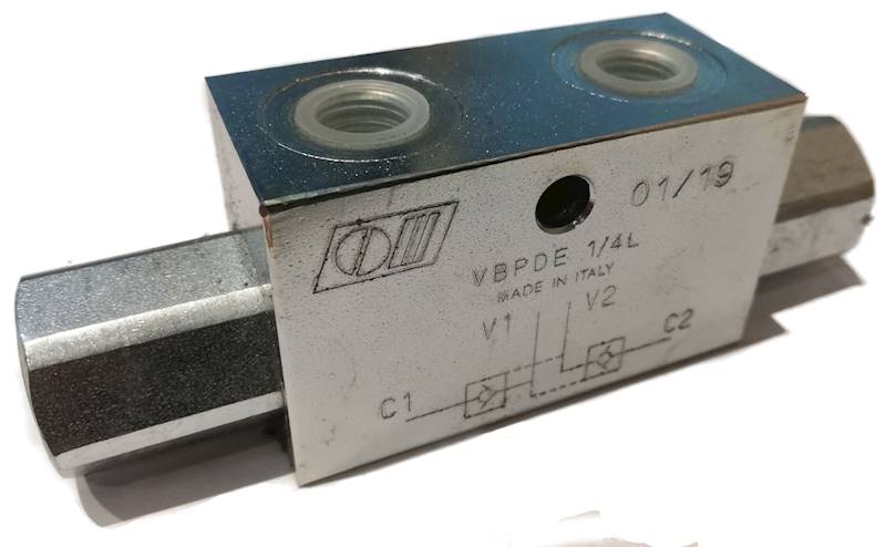 Zamek VBPDE 1/2" do siłownika dwustr. działania