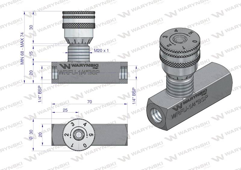 Zawór dławiąco-zwrotny 1/4" do hydrauliki siłowej